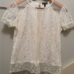 Express Women's Cream Lace Blouse